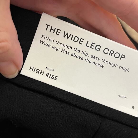 Ann Taylor The Wide Leg Crop Pant Size 8 Black Business Casual Classic Preppy - Picture 7 of 11